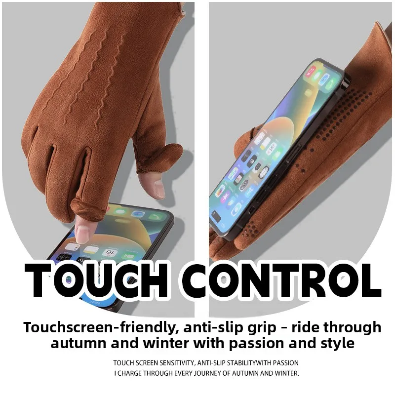 قفازات الرجال الرياضة الدراجات الرياضة في الهواء الطلق عدم الانزلاق الباردة واقية سميكة قفازات شاشة اللمس الشتاء الباردة واقية قفازات دافئة