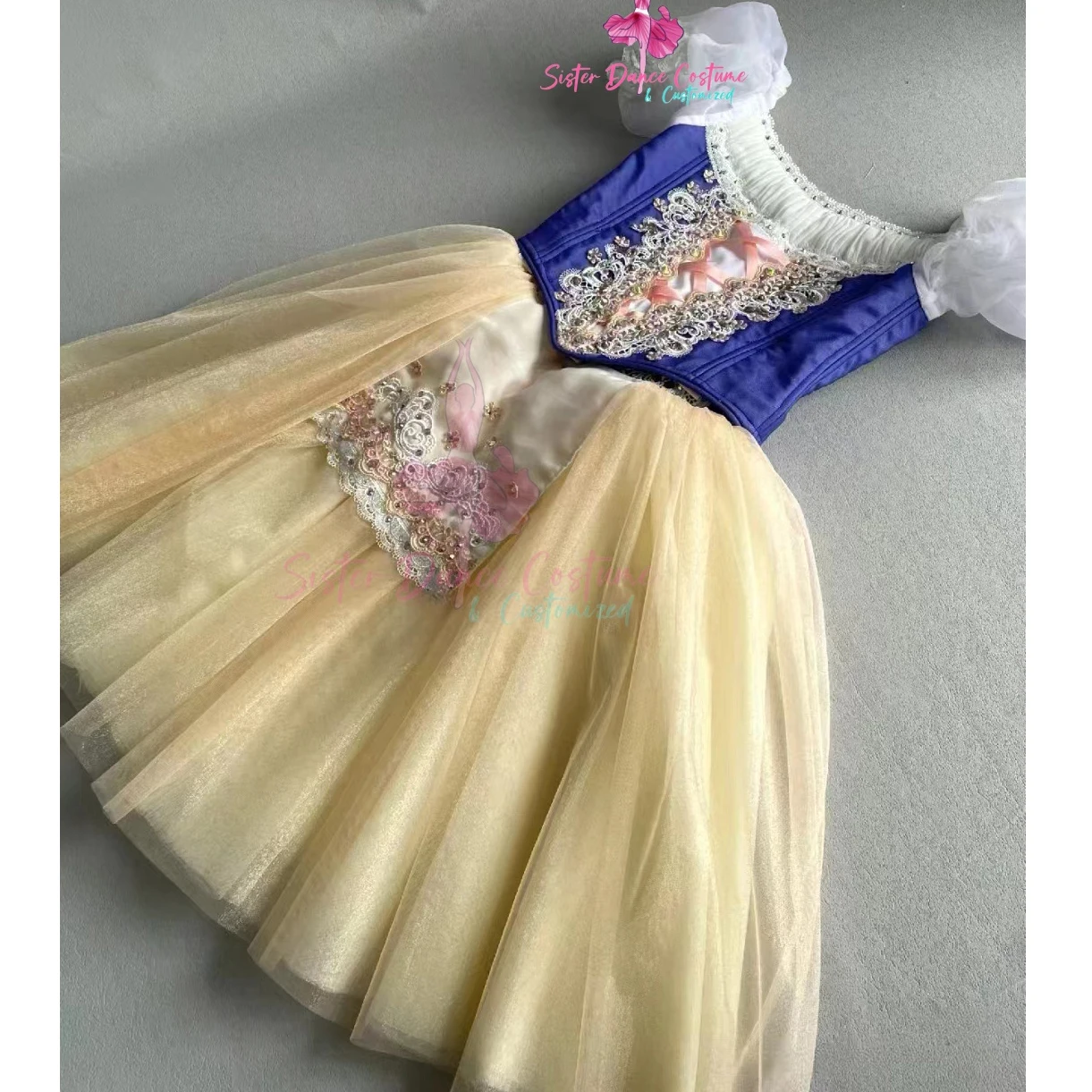 Tutu girls long tulle dress Gabelia can\'t keep the daughter Giselle performing costumes for adult children