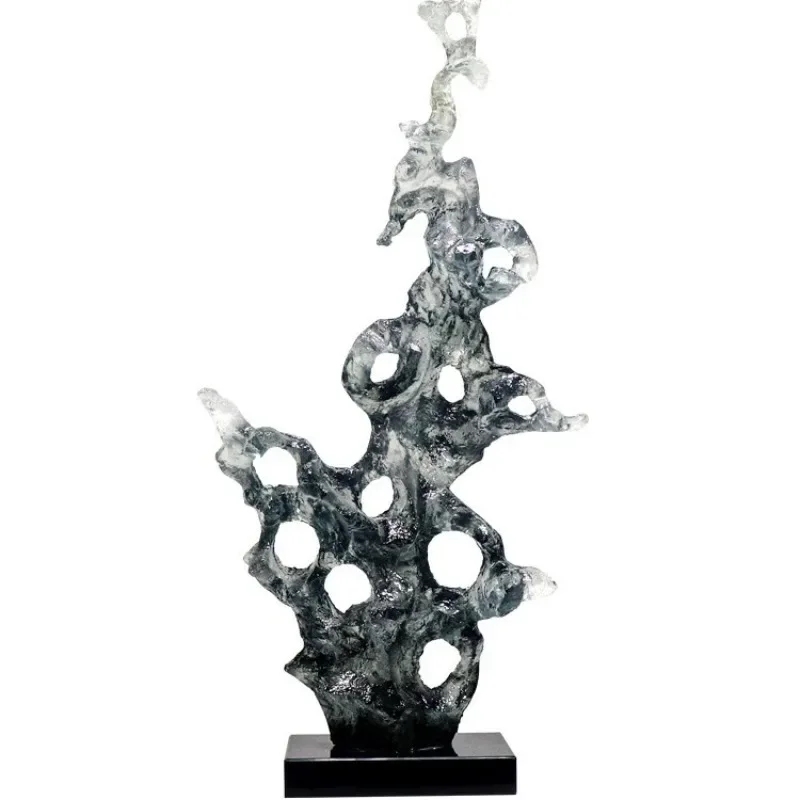 

Creative transparent resin sculpture, wave ornament, hotel entrance, living room, sales office, handicrafts