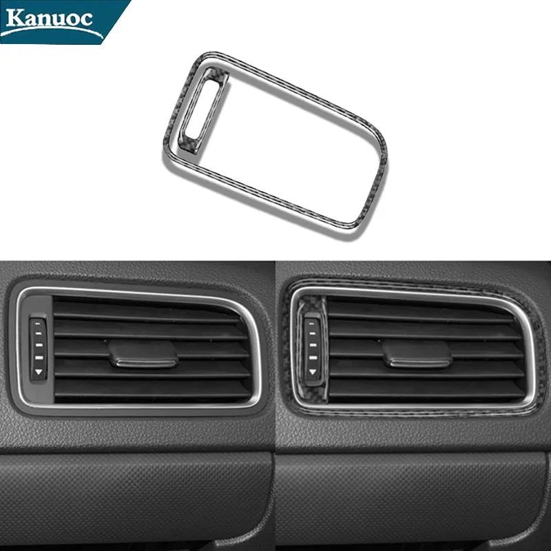 Dla Volkswagen Jetta 2011 2012 2013 2014 z włókna węglowego naklejki na odpowietrznik pasażera akcesoria do dekoracyjne do wnętrza samochodu