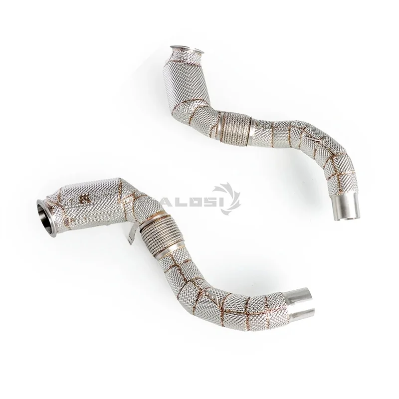 High-Performance 304 Stainless Steel Downpipe with Catalytic Heat Shield X5M/X6M F85/F86 4.4T 2015-2019 Exhaust Pipes