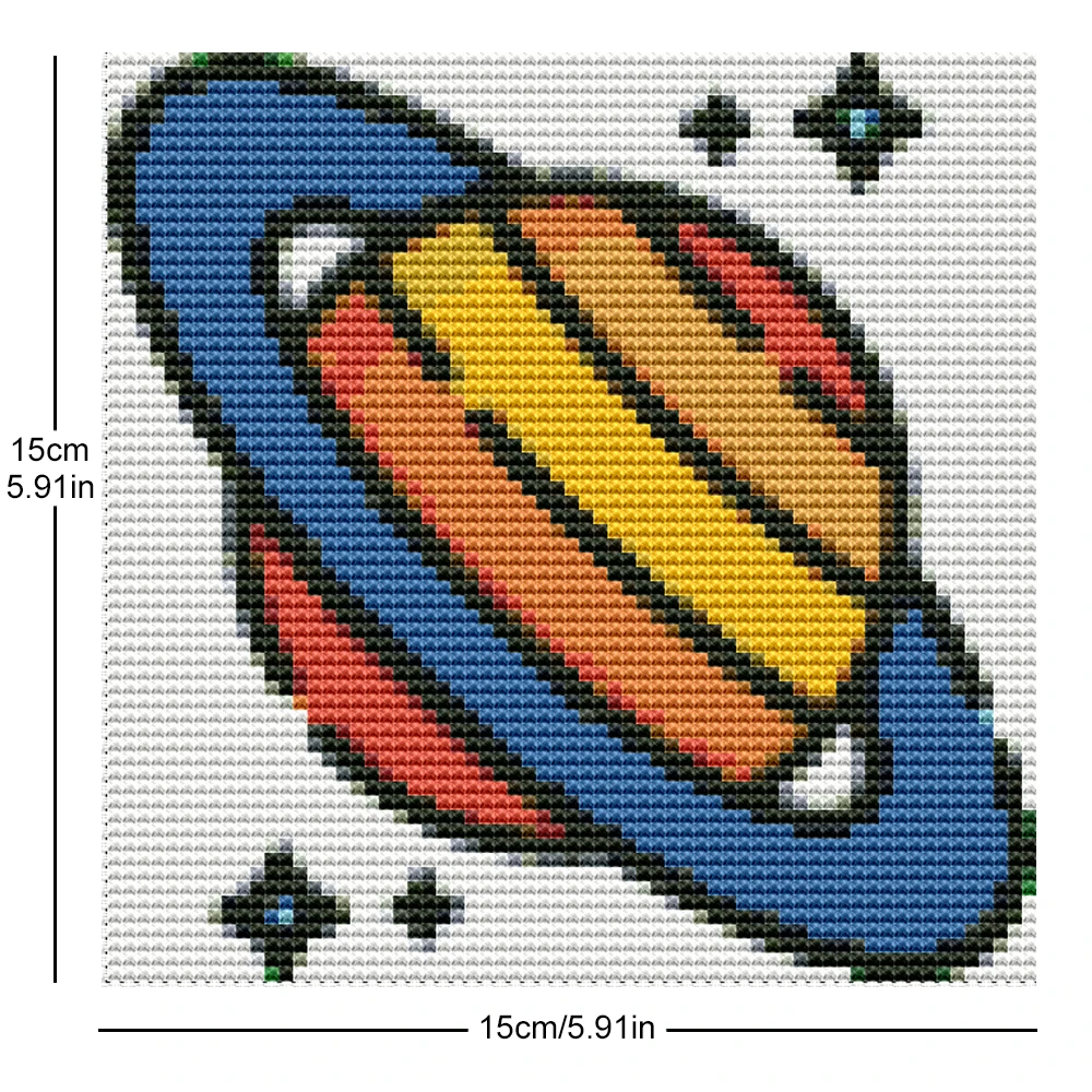 Evershine Multi-piece Mini Cross Stitch Planet Pattern Printed Canvas 12pcs Cross Stitch Kit Earth Design Unique DIY Handicraft