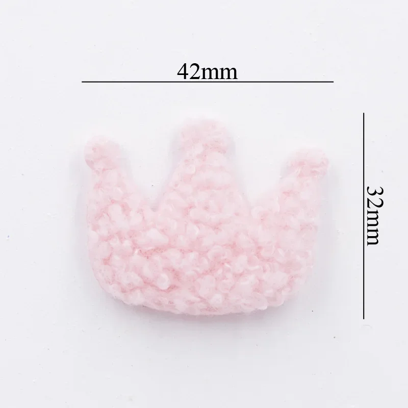 12Pcs Puffy Soft Teddy Plush Padded Patches Crown Appliques for DIY Clothes, Crafts, Hat, Bag, Woolen Gloves, Socks Decor