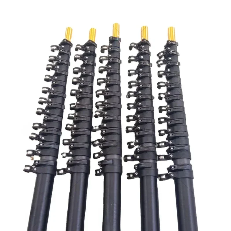 Telescopic Pole Carbon Fiber Black Lock Surface 3K Plastic Feature Bottom Eco Material Clamp