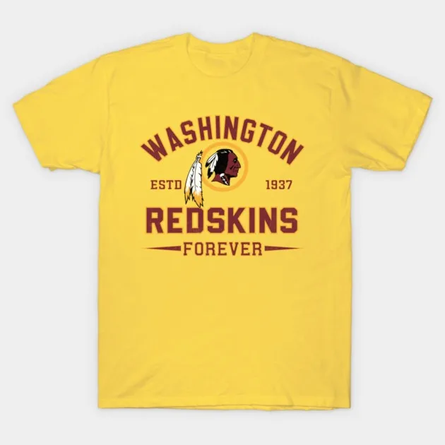 Washington Redskins 1937 Forever Vintage By El Mehdi - Camiseta masculina vintage de alta qualidade com estampa solta para o verão, casual, com gola redonda