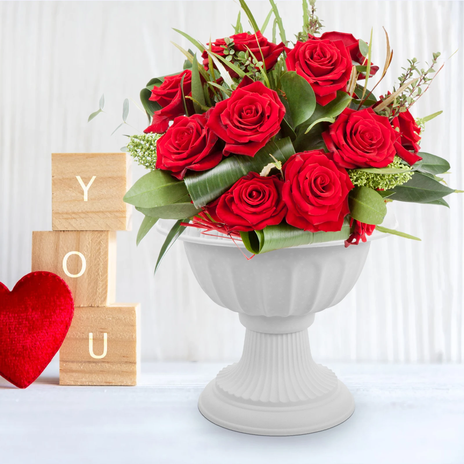 

Kisangel 2pcs Flower Pot Vase Wedding Party Decor Plant Urn European Pedestal Garden Entrance Décor