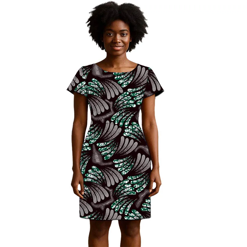 Abito da donna a maniche corte dal design originale African Couture Abito stampato Abiti da festa tradizionali su misura