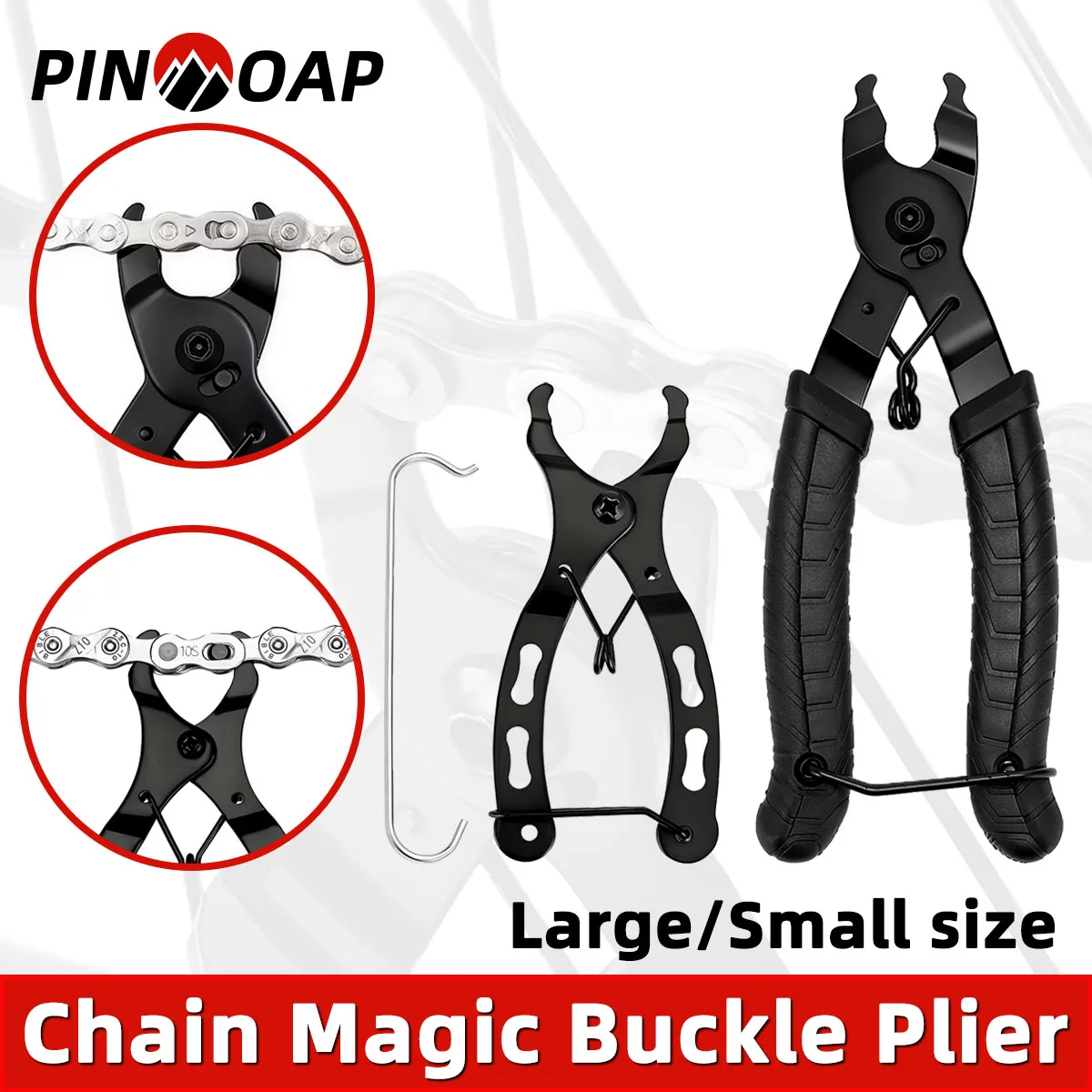 PINMOAP 1PC Bicycle Chain Magic Buckle Pliers Tool Set Durable Stainless Steel Multifunctional Chain Maintenance Tool Set