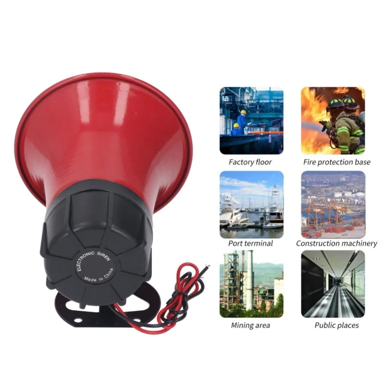 

Industrial Alarm Security Siren 120dB 30W Emergency Warning Horn ABS For Outdoor Port AC 220V