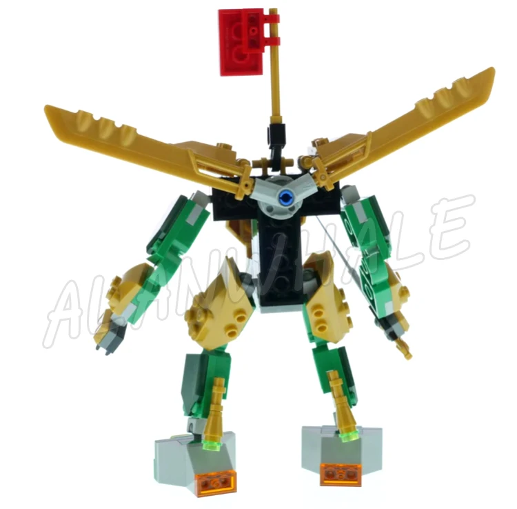 247pcs Shinobi Lloyd's Mech Battle EVO Green and Gold Bone Warrior Robots 11156 Building Block Toys Compatible With Model