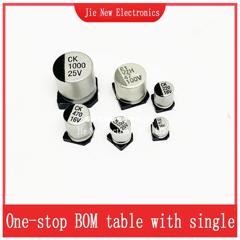 20pcs SMD Electrolytic capacitor aluminum 6.3V 10V 16V 25V 35V 50V 1UF 2.2UF 4.7UF 10UF 47UF 100UF 220UF 330UF 470UF 680UF