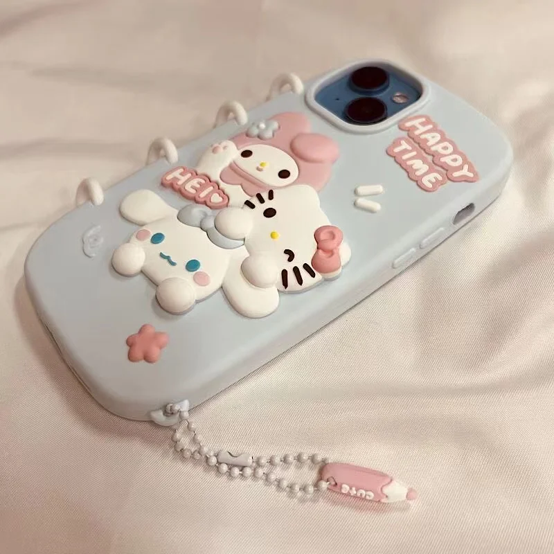 Custodie per telefoni Sanrio in Silicone morbido Miniso di lusso per Iphone 15 14 13 11 Pro Max Plain Cartoon Funda Hello Kitty Cover Shell