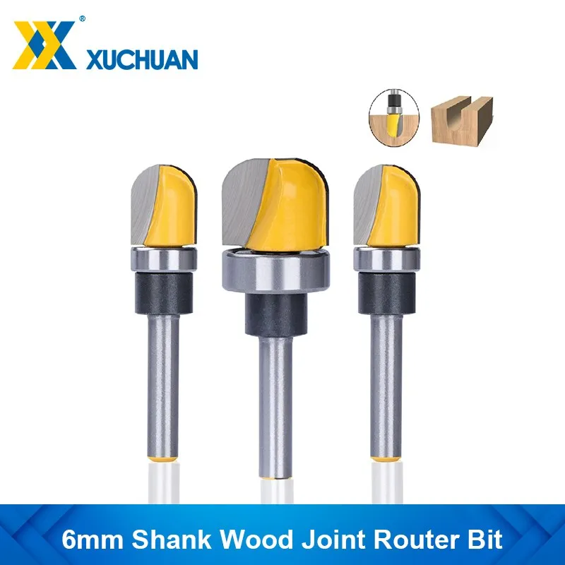 1pc 6mm Shank Bowl & Tray Template Router Bit Two Flute Milling Cutter Diameter 3/4-1/2 Carbide Cutters Woodworking Tools