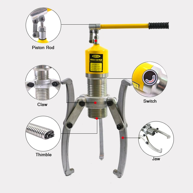 JTL-50T High Quality 3 Jaw Gear Puller Hydraulic Wheel Pullers