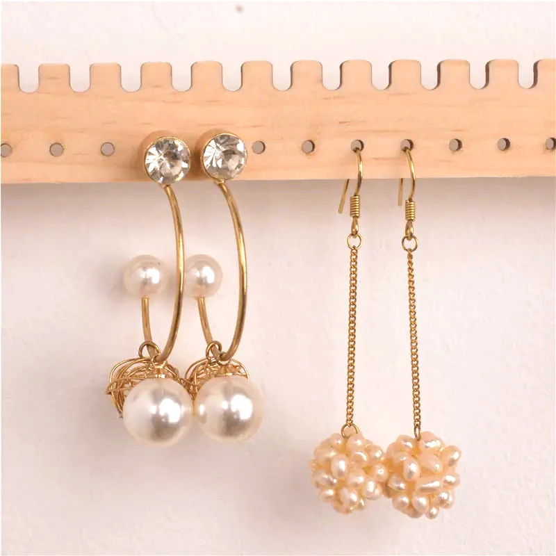 Necklace Earring Jewelry Display Stands Wooden Wall Jewelry Display Storage Store Holders Exhibitor