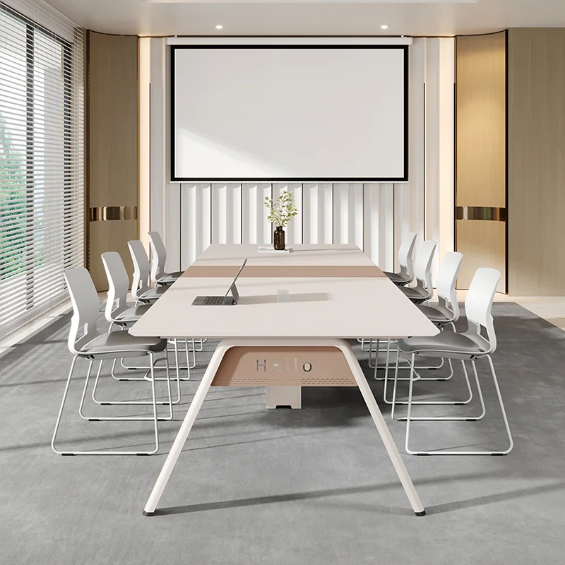 Combinación de conferencias, mesas de oficina grandes y pequeñas, modernas, simples, ligeras, de lujo, de alta gama, para discutir mesas largas de negocios