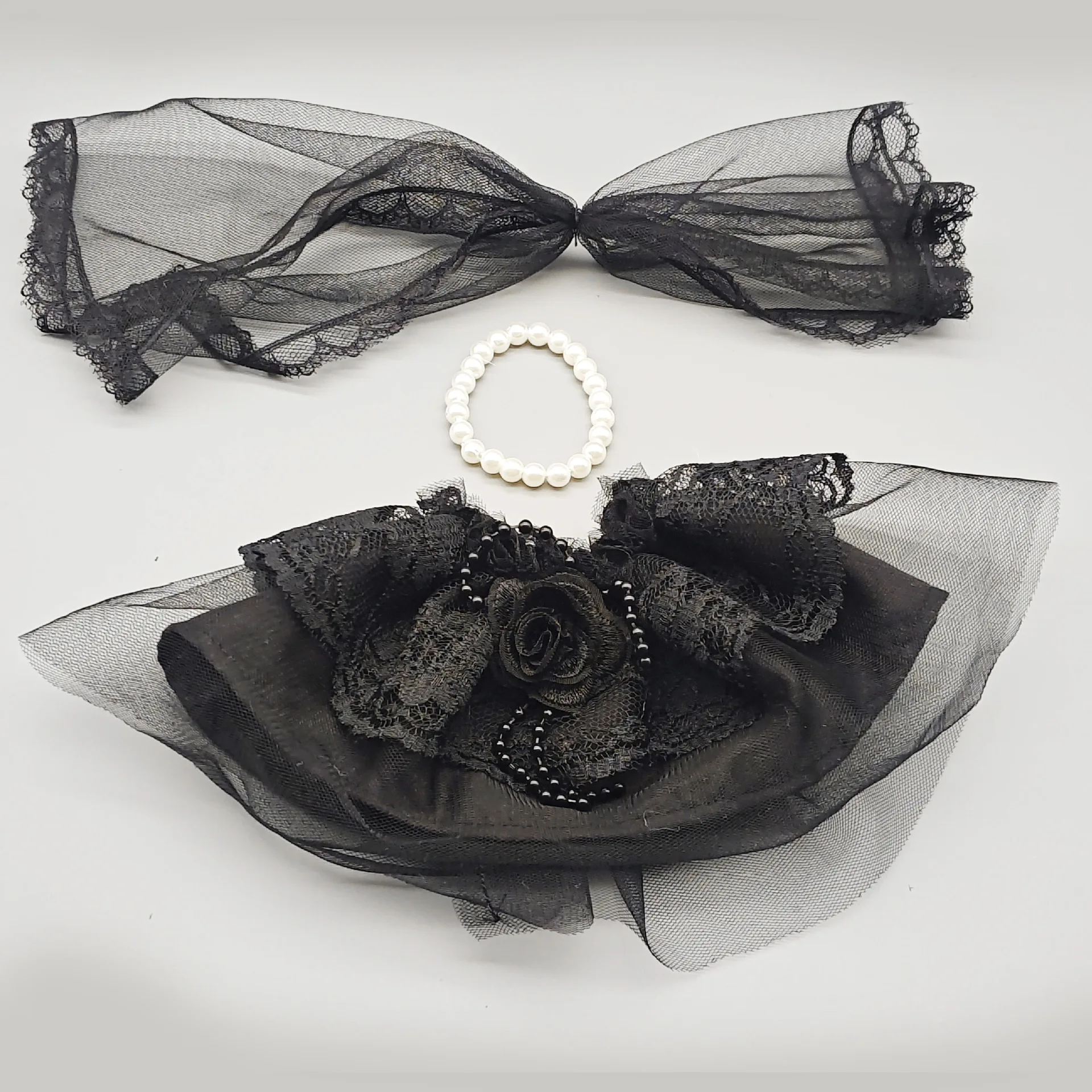 Only suitable for 17cm clothes labubu black wedding dress three piece set replacement wedding role-playing costume