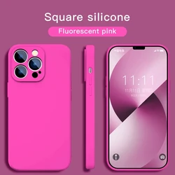 Coque de téléphone en silicone liquide de luxe pour iPhone, coque officielle souple, iPhone 15 14 13 12 11 Pro Mini Max Poly Plus SE 2020