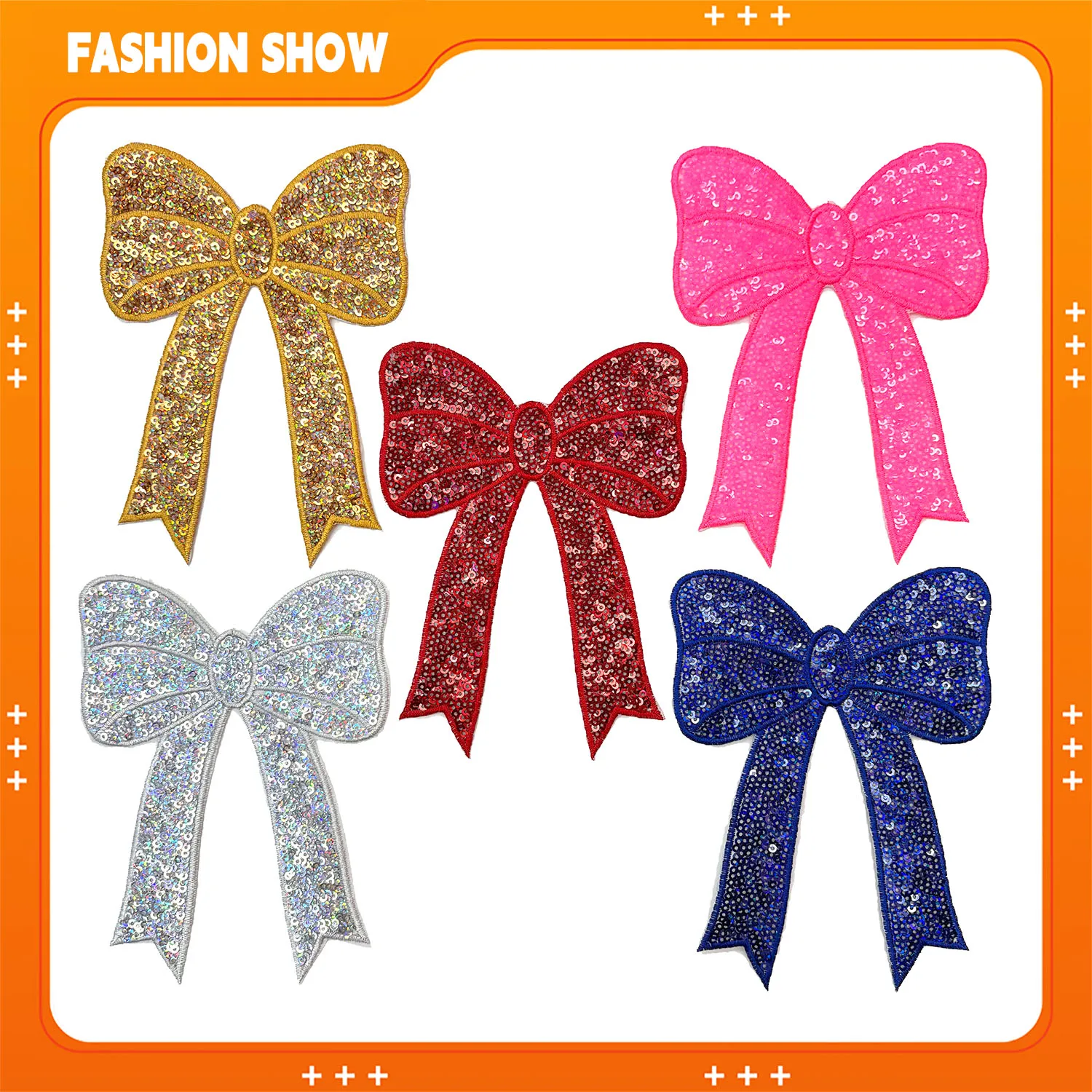 

Нашивка с вышивкой бантом и блестками, аксессуары для одежды своими руками, сшитая вручную, используется для украшения толстовок, футболок, свитеров, шапок, доступны в нескольких цветах.