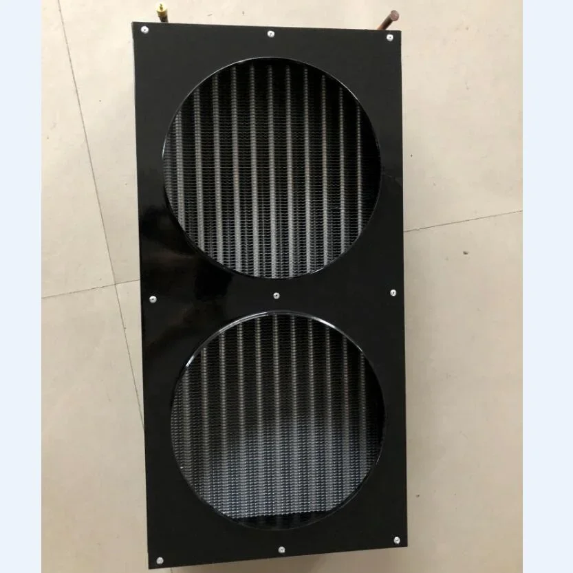 Copper Tube Fin Type Condenser with Fan Cover For Heat Pump