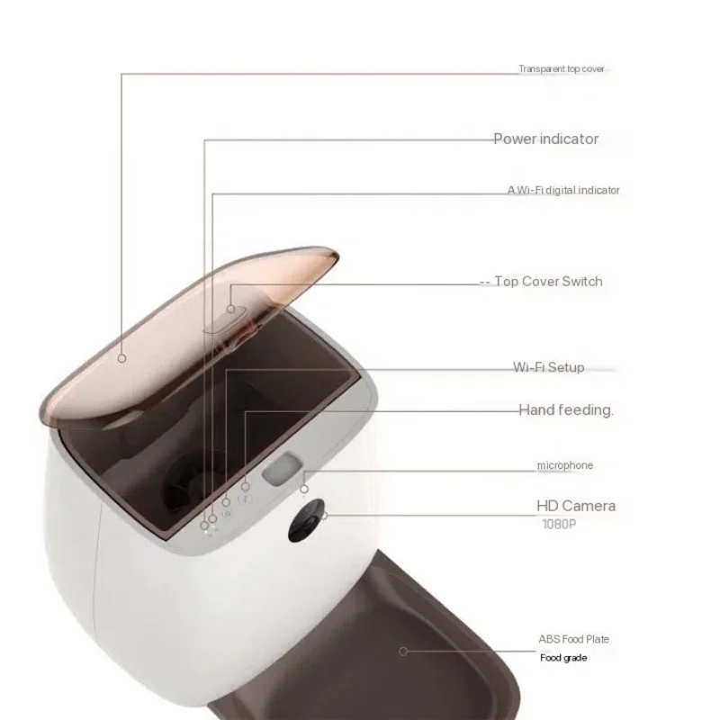 4L WIFI Smart Pet Feeder TUYA APP Control With 1080P Best Selling Automatic Pet Feeder