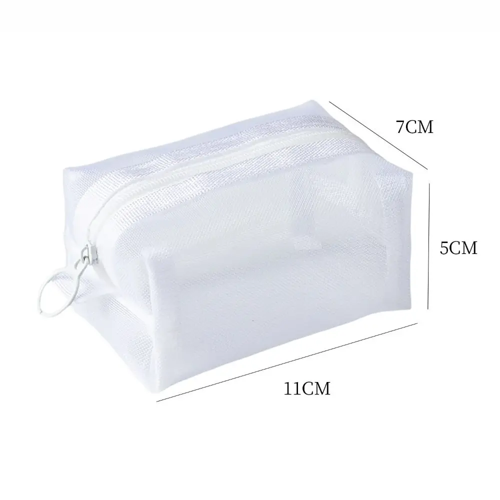 

Fashion Solid Color Coin Purse Mesh Large Capacity Cosmetic Bag Portable Storage Bag Men