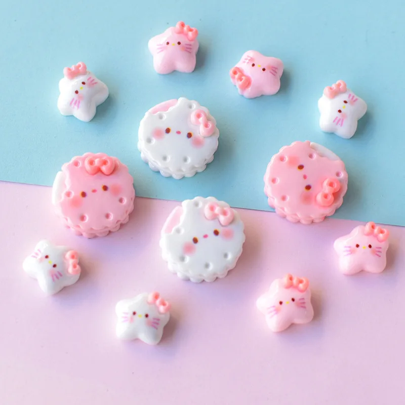 

Kawaii Biscuit Slime Charm Flatback Cute Korea Star Resin DIY Kit For Fluffy Cloud Clear Slime Hair Phone Case Accessories 10pcs