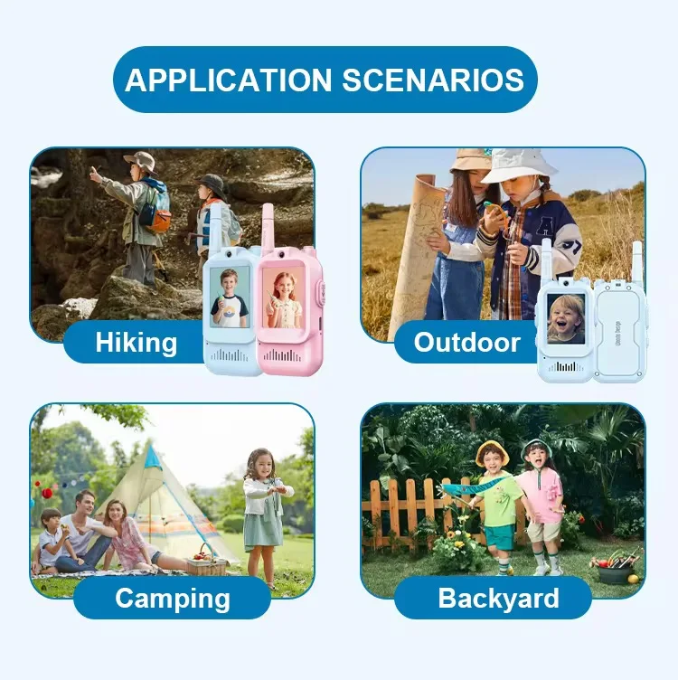 Video Walkie Talkies for Kids 2 Pack Rechargeable Toddler Toys for Indoor Camping Travel Birthday Gfits for Kids Ages 3-12