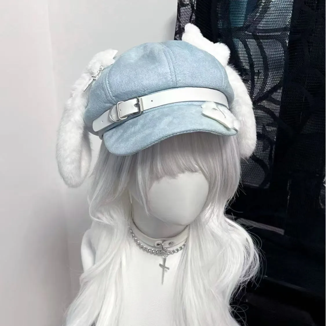 Picture 3: Women's Kawaii Hat Sweet Style New Fashion Cap Grey Dog Eared Cap Subculture Beret Cute Individualistic Embodying Otaku Culture