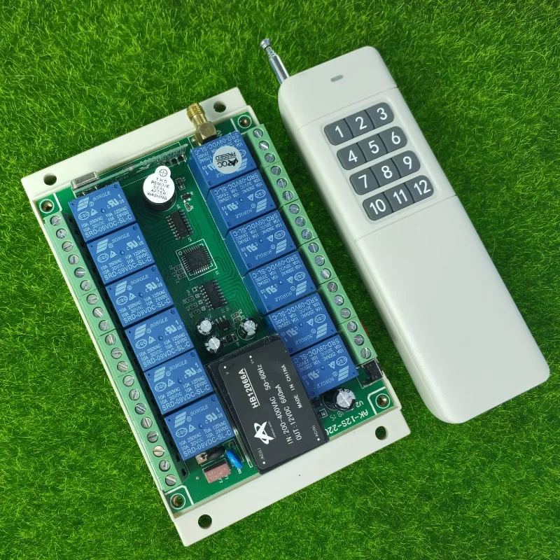 

433mhz AC220V 10A 12 channel RF Wireless Remote Control Lighting Switch home Electrical Appliances Power on and off