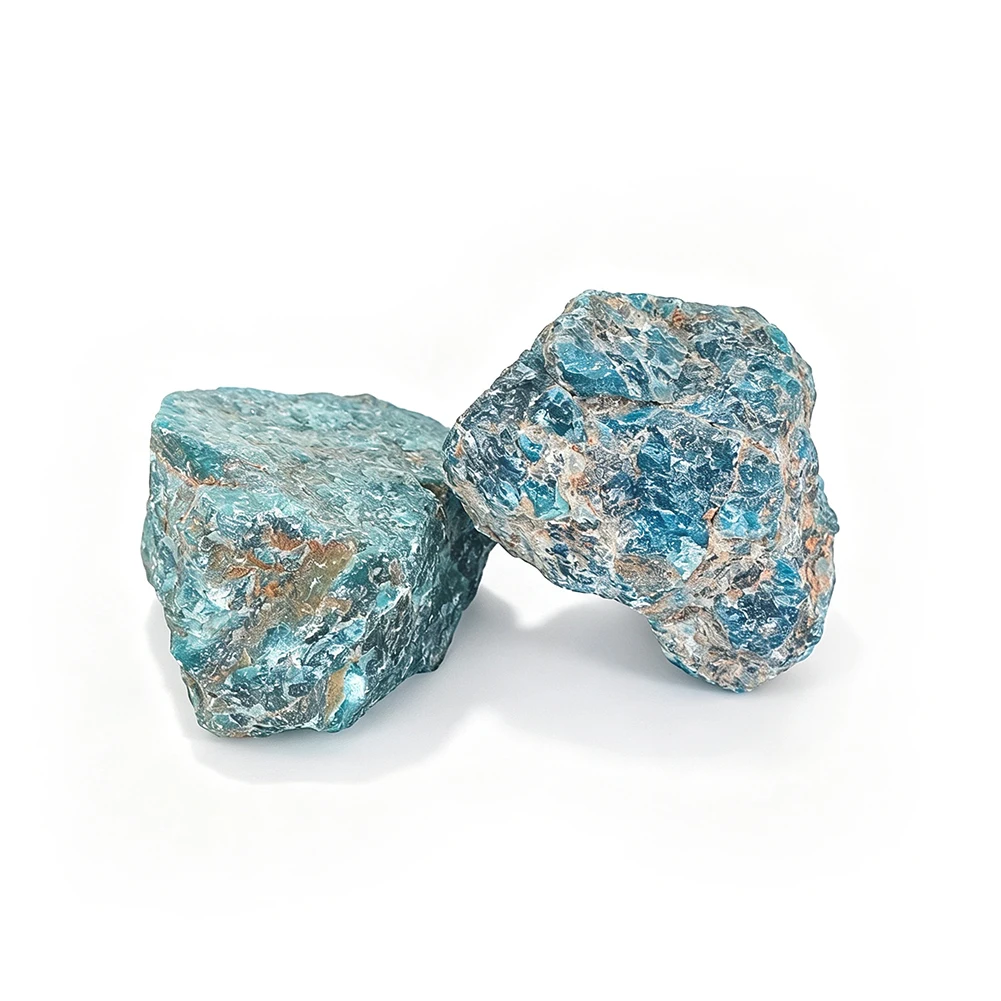 Natürlicher blauer Apatit-Rohstein, Mineralspezimen, unregelmäßiger Kristallfelsen für Heimdekoration, Tischdekoration, Ornament und Sammlerstück. – Detail 1