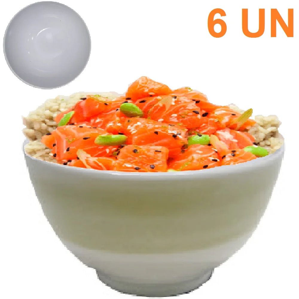 6 Bowl Bowl Cumbuca Melamine 380ml Spiral Luxury Beige