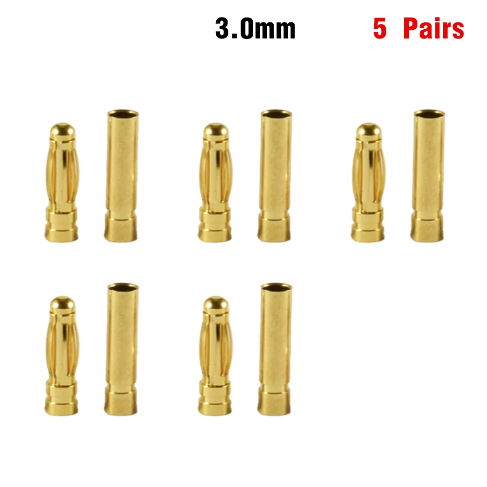 9IMOD 5/10 Paar RC Bullet Connectors 2/3/3,5/4,0/5/5,5/6/8mm Männlich Weiblich Banana Bullet Connector Stecker Vergoldeter Adapter