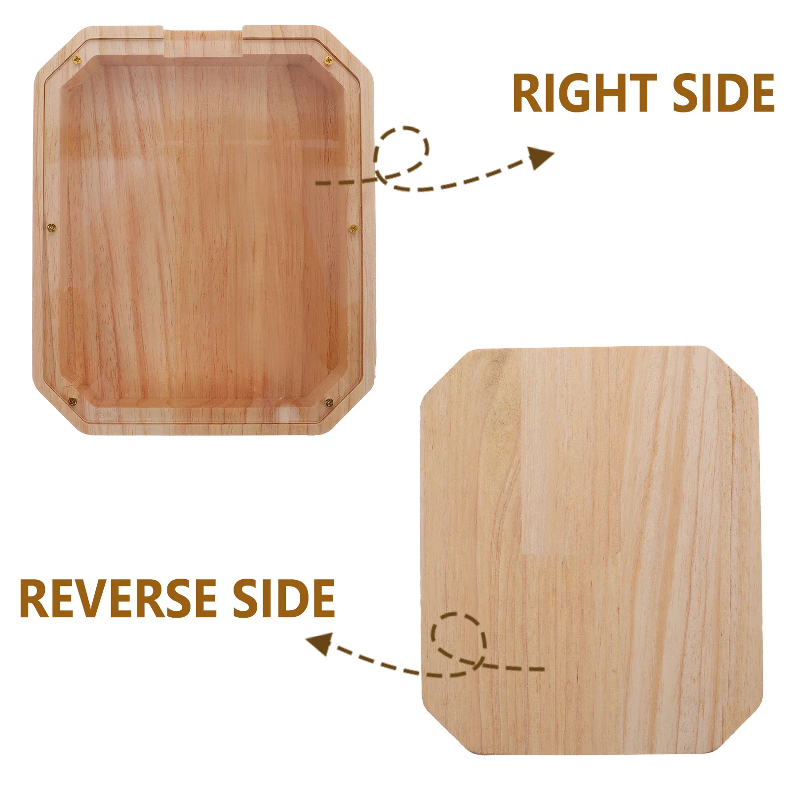 1pc Wooden Piggy Bank Transparent Digital Design Kids Coin Bank For Boys Girls Desktop Saving Box Unbreakable Wood Money Jar