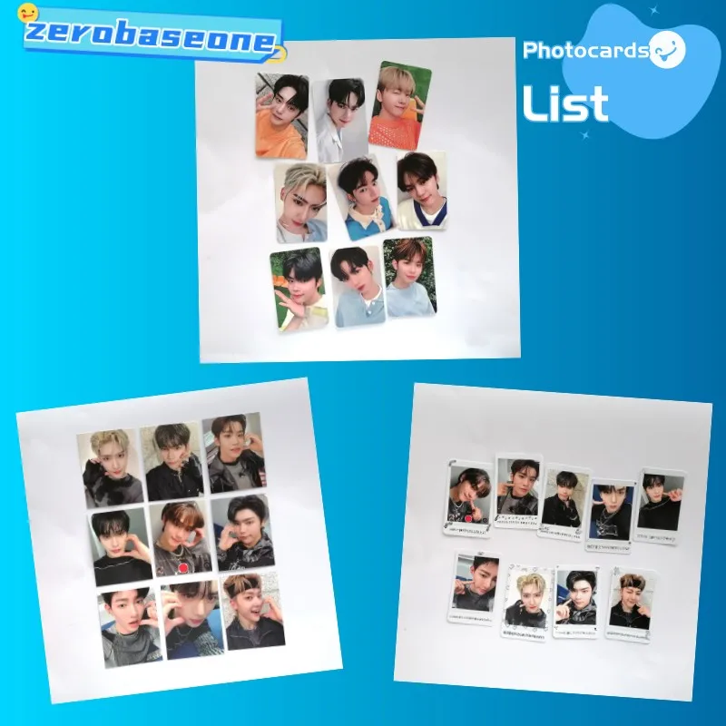 

9Pcs/Lot KPOP Zerobaseone Endorsement Selfie Photocards List ZB1 Jiwonng Matthew Yujin Cute Two Sides Postcards Fans Collection