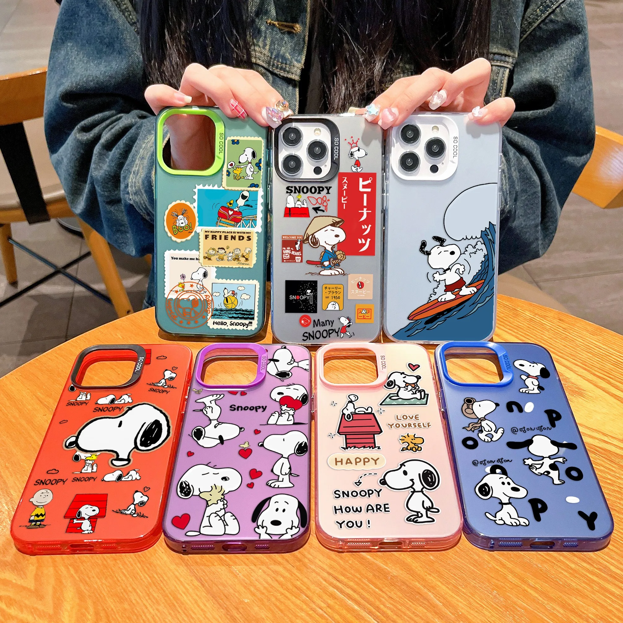 S-Snoopys Cute Cartoon Phone Case for Samsung Galaxy S24 S23 S22 S21 S20 Note20 Ultra Plus FE J7 Prime M31 M30S M23 5G PC Cover