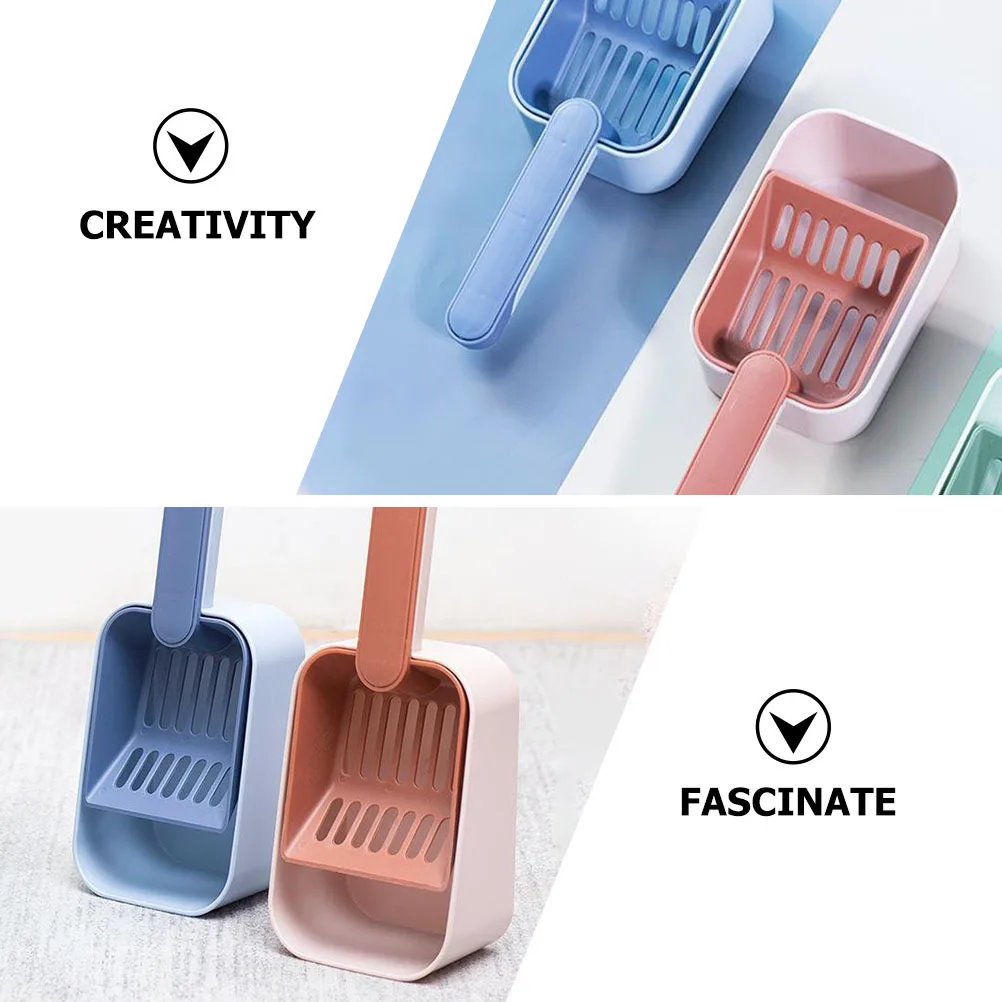 

1pcs Cat Scoop Lightweight Durable Pet Litter Cleaning Tool With Storage Box Portable Cat Sand Shovel For Home Use Pet Supplies