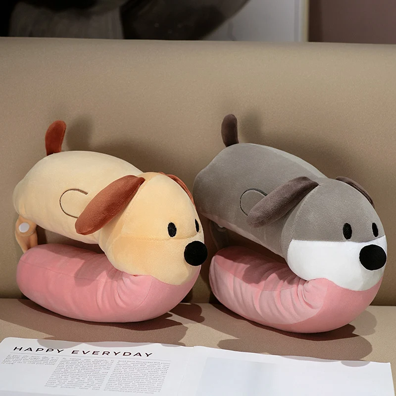 Almohada creativa de lengua larga para el cuello de perro, juguetes de peluche de perro Kawaii, almohada creativa de muñeco de cachorro para niñas, regalos para niños, decoración