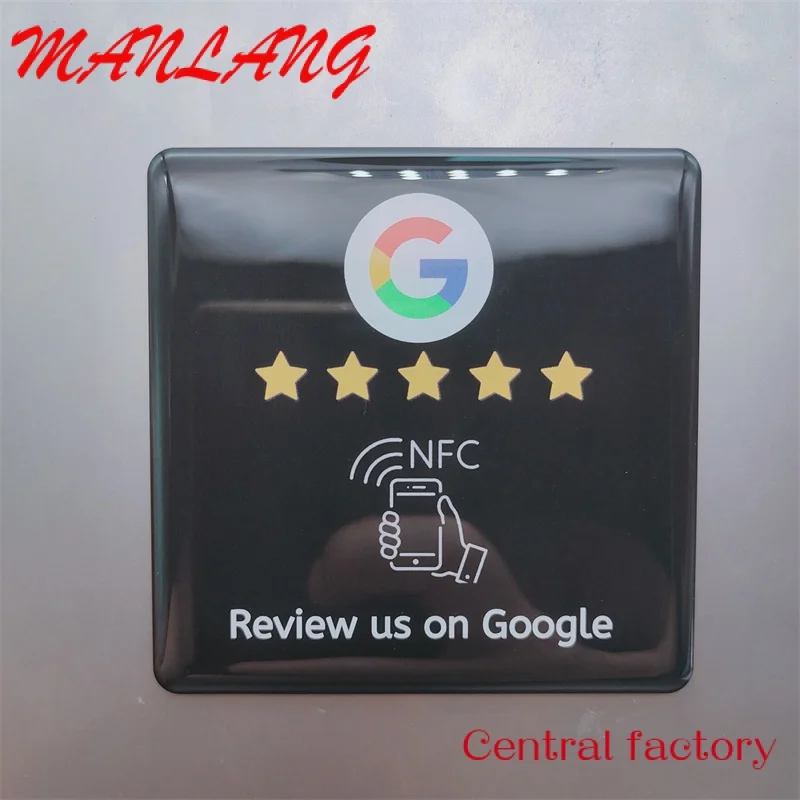 Custom  Google Review Card NFC NTAG213 215 216 Epoxy/PVC Sticker Window Label/Table Tag for Yelp Tripadvisor restaurant/hotel/ta