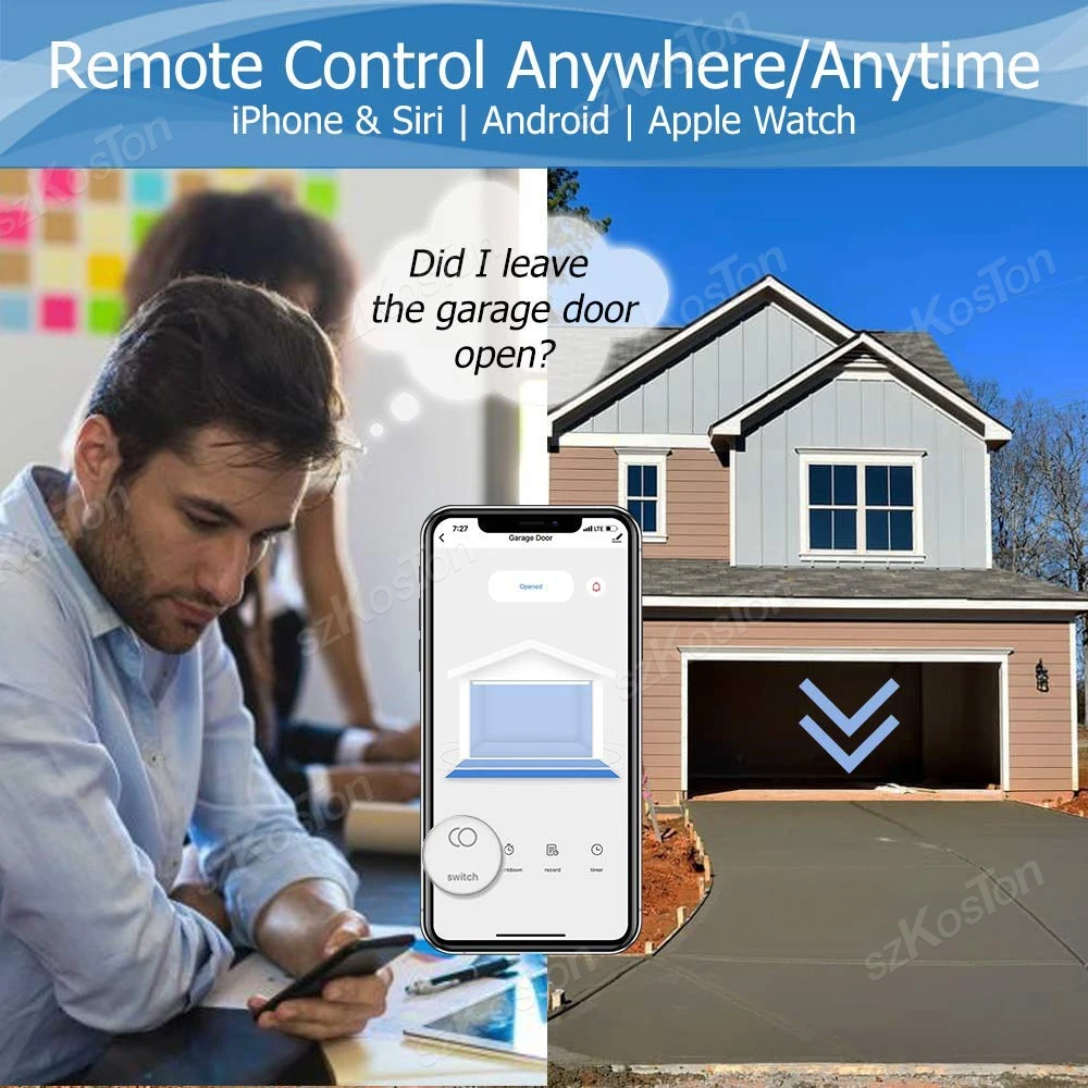 -Controlador Abridor de Porta de Garagem, Interruptor Inteligente, Controle de Voz Temporizado, Funciona com Alexa, Google Home, Vida Inteligente