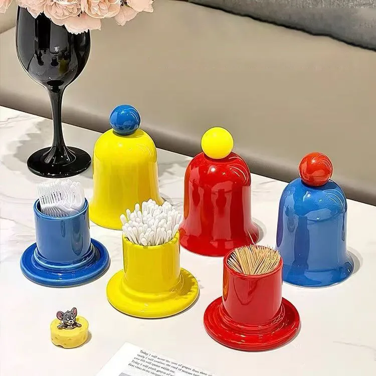 

Dopne Bell Tooti Holder Creative Living Room High End Tooti Tube New Cotton Swab Box Tooti Jar Cerc Material