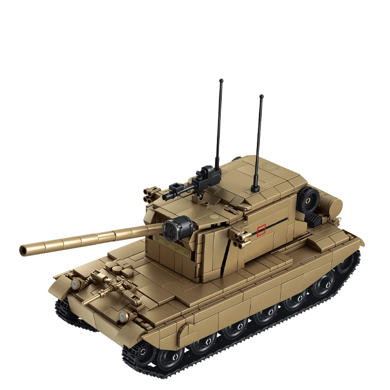 World War Army Military Soldiers FV4005 Tank Destroyer Assemble Building Blocks Bricks Detailed Education Model DIY Toys