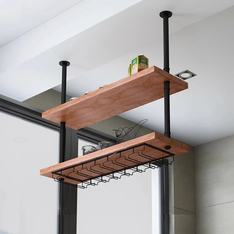 Mueble Bar Moderno de Madera y Metal con Estante para Vinos y Bebidas, Gabinete para Vinos, Estante para Restaurante, Mueble Bar para Bebidas