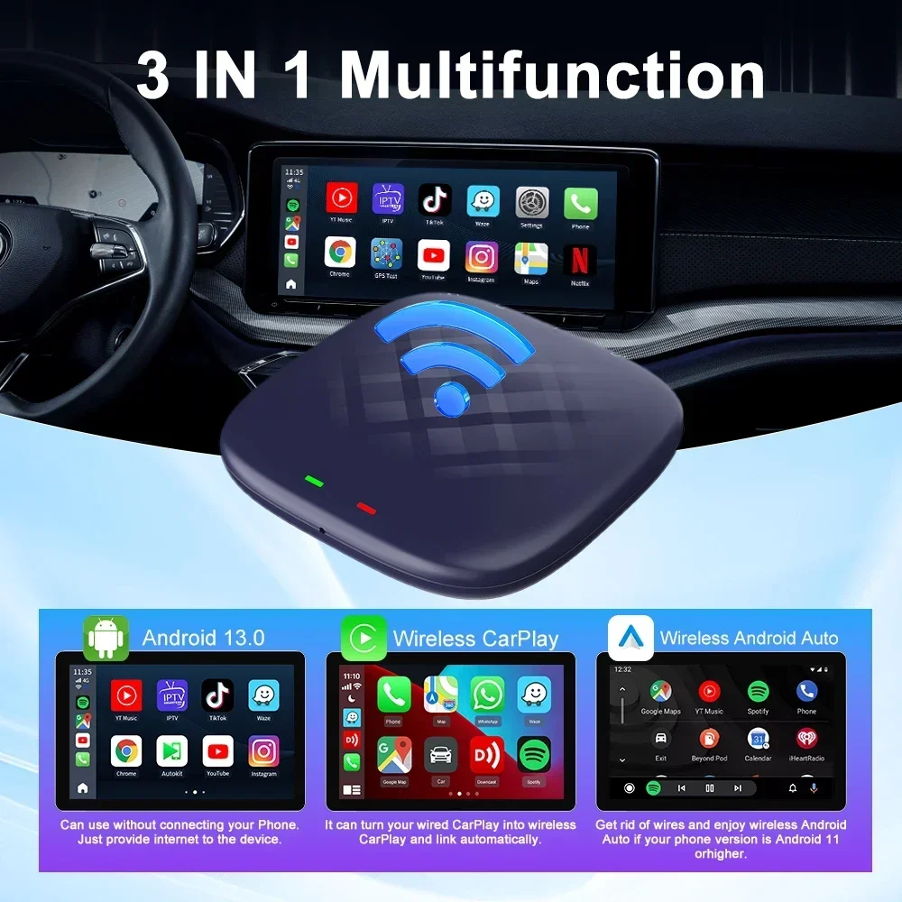 2025 8 G 128 GB Carplay Ai Smart Box Android 13 Wireless Usb Dongle Tbox Plus Auto Por Car Play for youtube netflix