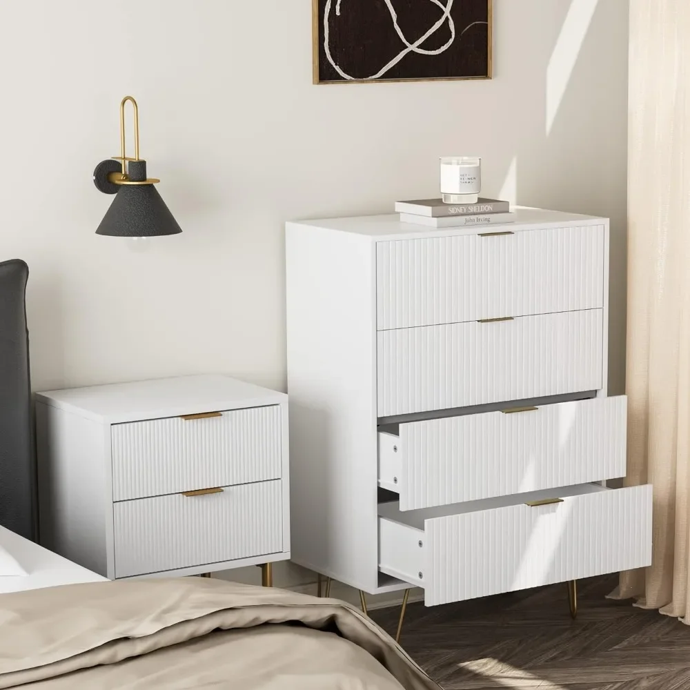 Cómoda de 4 cajones con patas de Metal, mueble de almacenamiento alto, unidad organizadora pequeña para dormitorio