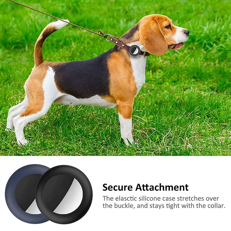 Support de collier de chat pour étiquette aérienne, compatible avec Apple Airtag, traqueur GPS, housse noire et bleue, 4 paquets