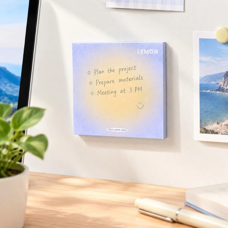 Removable Adhesive Note Sheets, 50-Sheet Square Note Pad for Pencils, Messages, Lists, Journaling, and Task Planning
