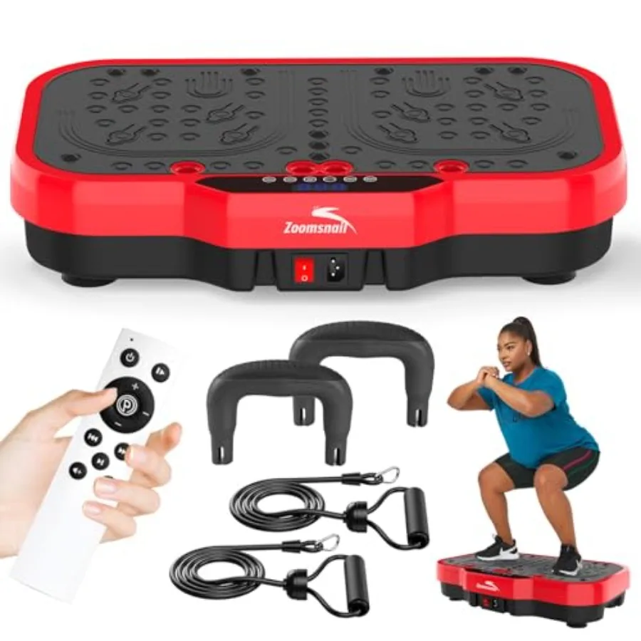 

Виброплатформа для упражнений, 8000 вибраций/мин, регулируемая фитнес-платформа, нагрузка до 400 фунтов, тренировка всего тела, увеличенный размер S