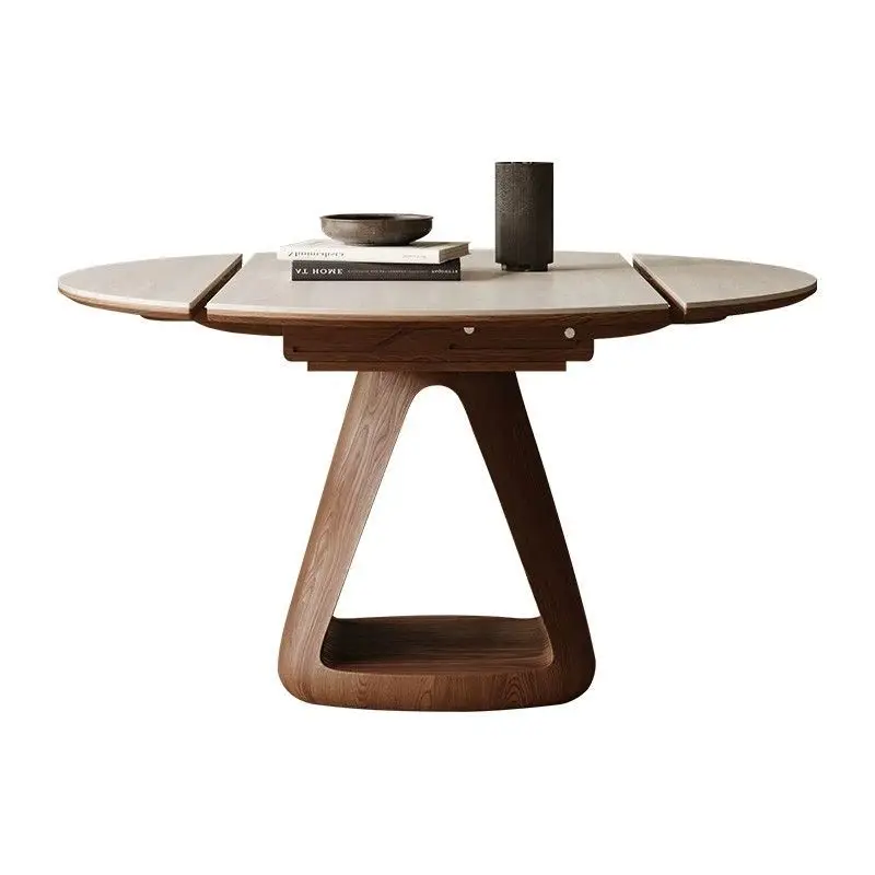 Solid wood square and round dual-purpose multi-functional folding modern simple table
