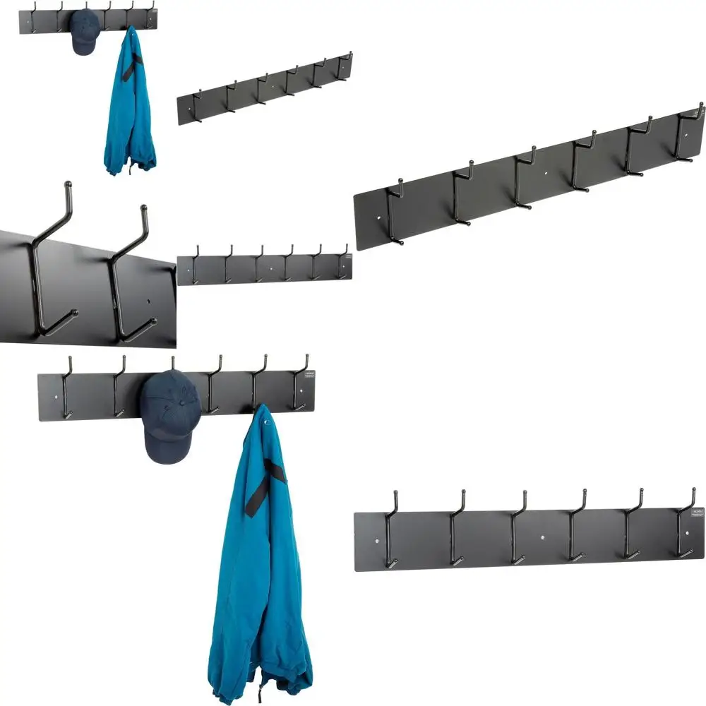 

Half-Sized 36-Inch Black Wall-Mounted Coat Rack